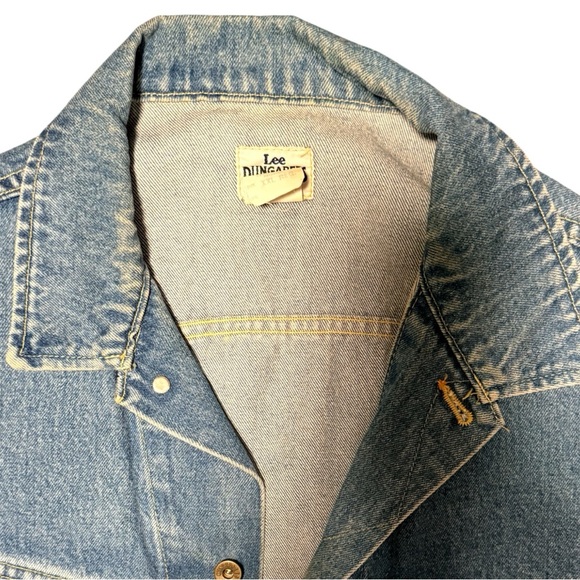 Lee Jean Jacket Vintage 90s Denim Trucker Jean Jacket USA XXL - Picture 10 of 15